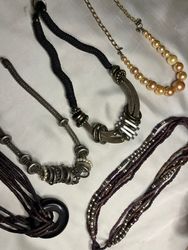 Vintage Mixed Statement Necklace Bundle – 5 Pieces..