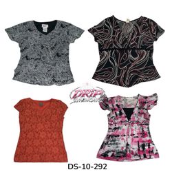Women's Printed Short Sleeve Blouses (DS-10-292
