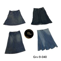 * Y2K Vintage Denim Skirt – Women’s Poly Skirt (GR..