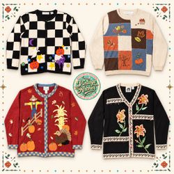 Pulls fantaisie en tricot épais vintage 10pcs (S5)