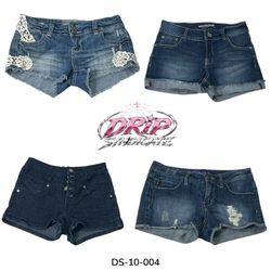 Trendy Y2K Distressed Denim Mini Short (DS-10-004)
