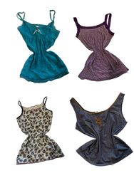 Y2K Teal Lace Trim Bow Cami Tops-ST-228