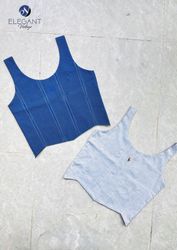 UPCYCLED Polo Gingham Check Corset Top - EVR0655