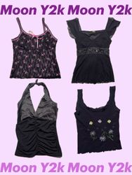 Y2k Gothic Black Date Night Tops