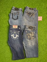 y2k womans jeans  miss mee rockrevival and true re..