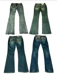 Y2K miss me and rock revival flare jeans|V-T784