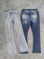 ***Y2K Pearl Embellished Jeans