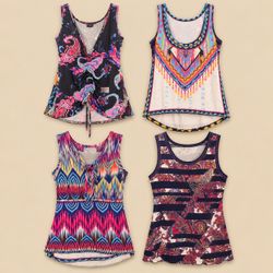 Y2K Maximalist Print Tank Tops