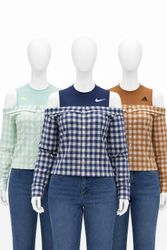 CR1997 Upcycled Off-shoulder Reworked shirt top
