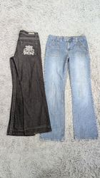 ***Y2K Flare Jeans – Retro Embroidery & Denim Wash..