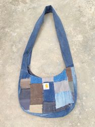 Borsa a tracolla Patchwork + Carhartt riciclata