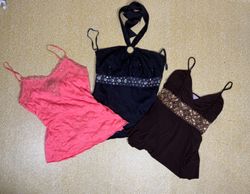 Y2k Authentic lace trim & embroidery Cami tops