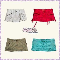 Reworked Y2K Utility Micro/Mini Skirts