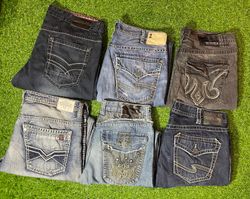 Y2K Mens Embroidered Jeans