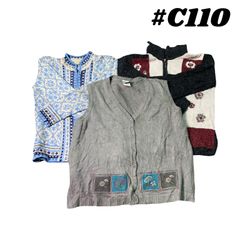 10-Piece Vintage Cottagecore & Embroidered Sweater..