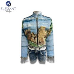Upcycled Tapestry Ladies Crop Jackets - EVR0044