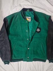 baseball leather bomber jacket