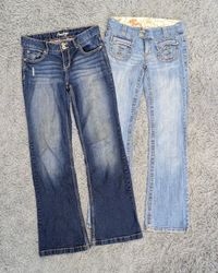 ***Y2K Embroidered Jeans – Retro Flare Denim Style..