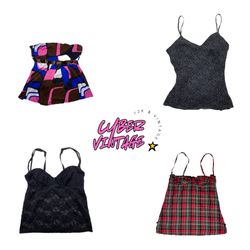 Y2K Aesthetic Cami & Corset Style Tops (MH-060)