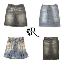 Y2K Unique Girl Denim Midi Skirt RW-2529