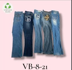 Y2K Jeans Brodés En Gros Lot (VB-8-21) 15 pièces
