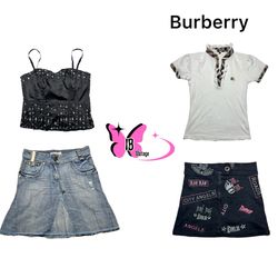Vintage Burberry Nova Check Polo Shirt Cami & Skir..