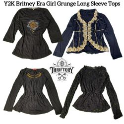 Y2K Britney Era Girls Grunge Long Sleeve Topa TY-1..