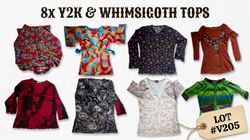 8x Wholesale Y2K & Whimsigoth Printed Tops Lot