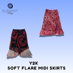 Y2K Soft Flare Midi Skirts - EV1522