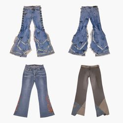 Jeans évasés de l'ère Y2K Biker