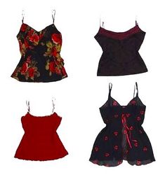 Y2K Romantic Goth Cami Tops