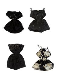 Y2K Black Satin Lace Trim Camisoles-ST-332