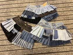 Upcycled Y2K Multi Layered Pleated Mini Skirts