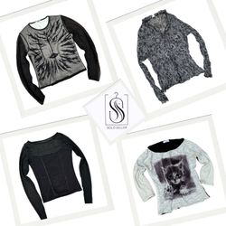 Y2K Street Girl Black Full Sleeve Tops