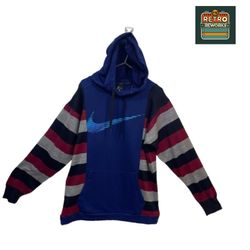 Upcycled Nike Panelled Stripe Hoodie