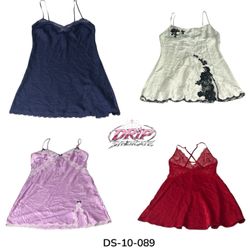 Iconic Y2K Lace Trim Slip Dress (DS-10-089)