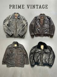 Vintage Leather Mix Brands Jackets