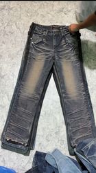 Y2k style whiskers jeans