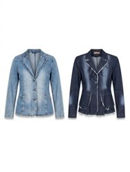 (FV-2806) Vintage Fitted Denim Jacket Wholesale Bu..