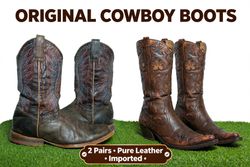 Western Leather and Suede Cowboy Boots