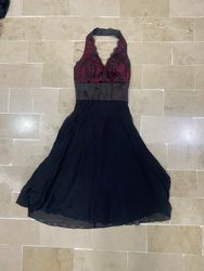 Black & Red Lace Maxi Dress