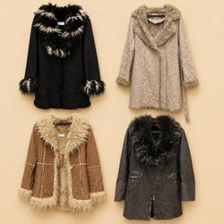 Y2K Fur-Lined Afghan Coat