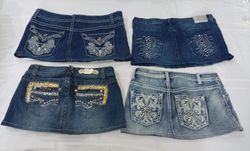 CR11049 Upcycled Y2K Mini Denim Skirts