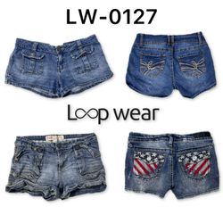 Y2K Cuffed & Whiskered Low-Rise Jeans Shorts