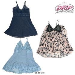 Slip Dresses with Lace Trim (DS-10-319)