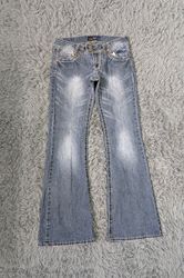 **Y2K Hippie Flare Jeans Mixed Rise
