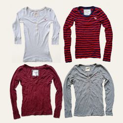 Hollister Abercrombie & Fitch Henley & Long Sleeve..