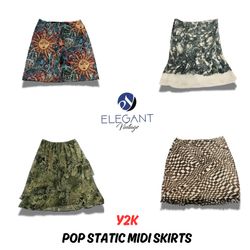 Y2K Pop Static Midi Skirts - EVM0838
