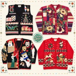 Vintage Heavy Knit Novelty Xmas Jumpers 10pcs (CM6..