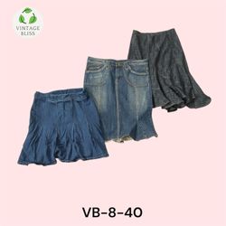 Y2K Vintage Denim Midi Skirt Wholesale Bundle (VB-..